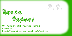 marta vajnai business card